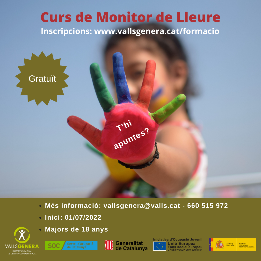 CURS GRATUÏT DE DINAMITZACIÓ D'ACTIVITATS DE LLEURE EDUCATIU INFANTIL I JUVENIL